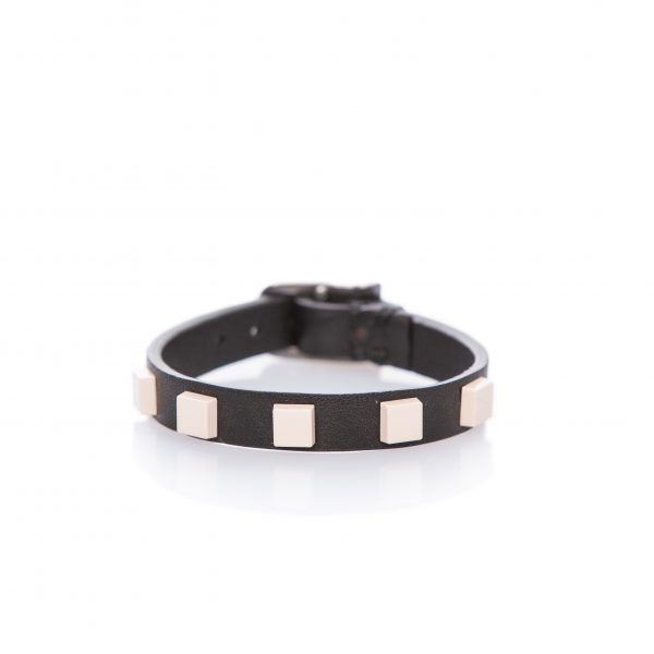 Leren armband met roze studs - PARTY/MONSTR