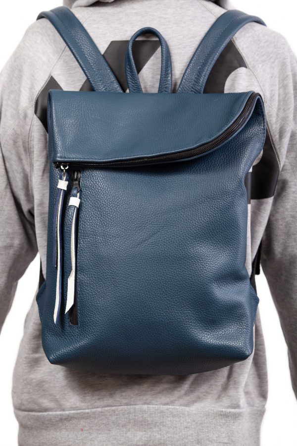 Blauer Lederrucksack - Cinzia Rossi